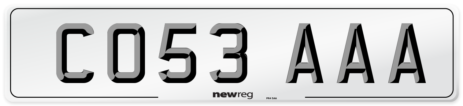CO53 AAA Number Plate from New Reg